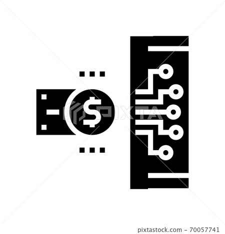 electonic money glyph icon vector black illustration electonic money glyph icon vector black illustration 70057741