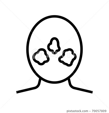 rosacea skin disease line icon vector illustration 70057809