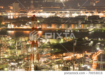 岡山縣水島綜合體的夜景 70058018