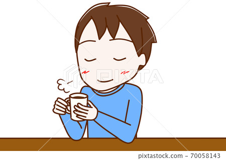 A boy taking a rest at break time - Stock Illustration [70058143] - PIXTA