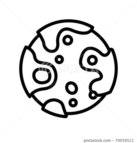 violet planet line icon vector black illustration 70058521
