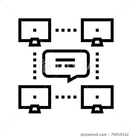 network computer users communication line icon vector illustration 70058582