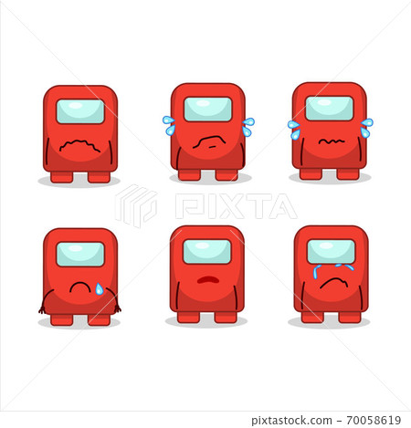 Among us red cartoon character with sad expression Among us red cartoon character with sad expression 70058619