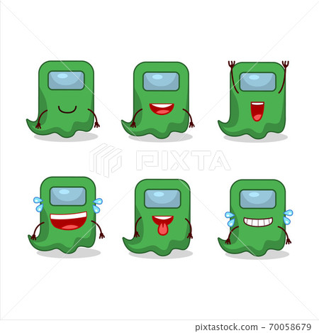 Cartoon character of ghost among us green with smile expression Cartoon character of ghost among us green with smile expression 70058679