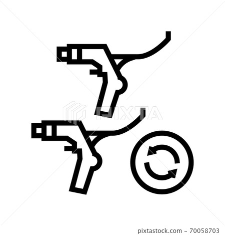 brake levers replacement line icon vector illustration brake levers replacement line icon vector illustration 70058703