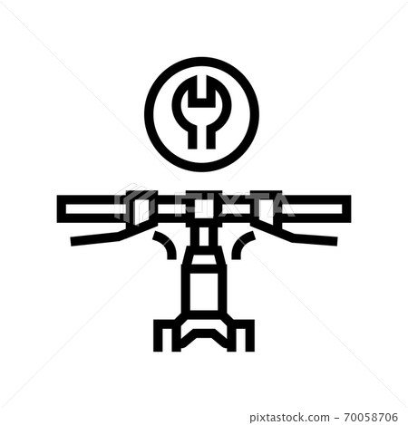 bicycle handlebar install line icon vector illustration bicycle handlebar install line icon vector illustration 70058706