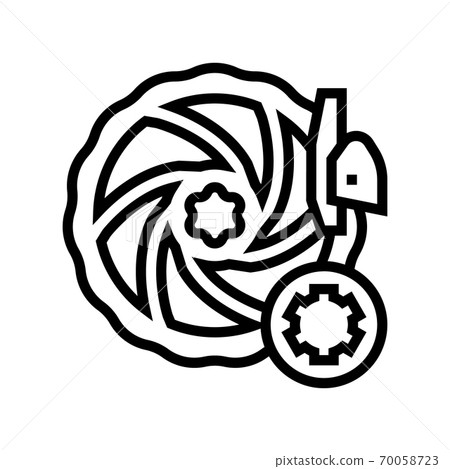 brake pads and disc brakes cleaning and adjustment line icon vector illustration brake pads and disc brakes cleaning and adjustment line icon vector illustration 70058723