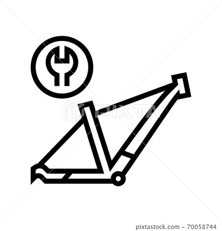 bicycle frame repair line icon vector illustration bicycle frame repair line icon vector illustration 70058744