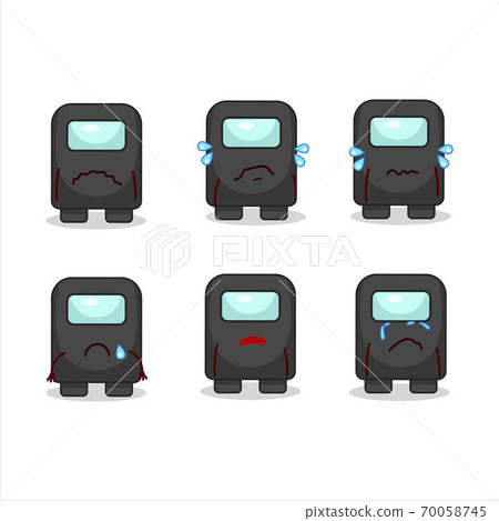 Among us black cartoon character with sad expression Among us black cartoon character with sad expression 70058745