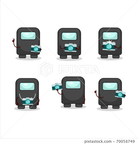 Photographer profession emoticon with among us black cartoon character Photographer profession emoticon with among us black cartoon character 70058749