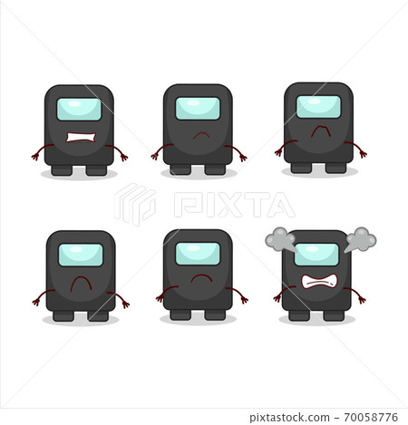 Among us black cartoon character with various angry expressions Among us black cartoon character with various angry expressions 70058776