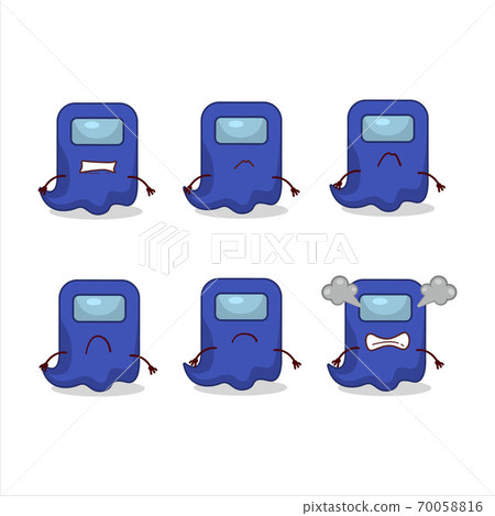 Ghost among us blue cartoon character with various angry expressions Ghost among us blue cartoon character with various angry expressions 70058816