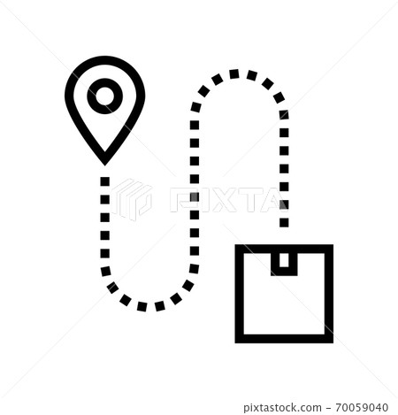 direction abd location delivery box line icon vector illustration direction abd location delivery box line icon vector illustration 70059040