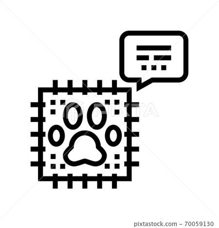 chip for pet line icon vector illustration chip for pet line icon vector illustration 70059130