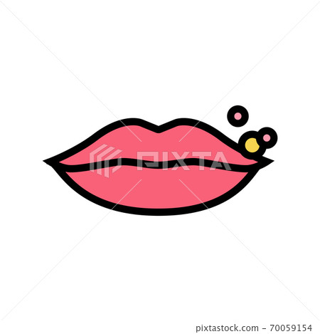 herpes skin disease color icon vector illustration herpes skin disease color icon vector illustration 70059154