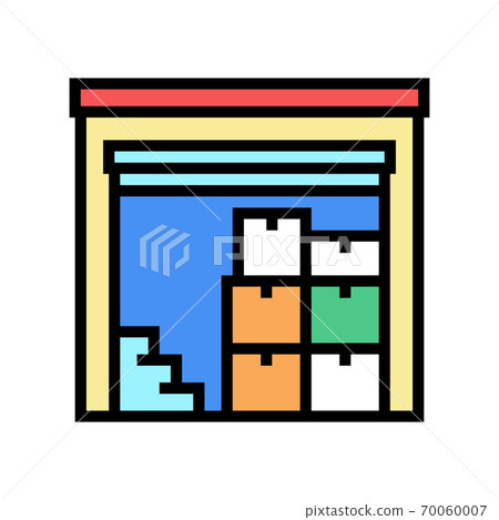 supermarket storage color icon vector flat illustration 70060007