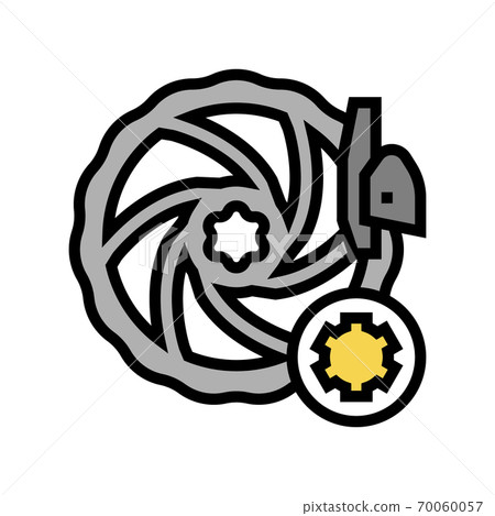 brake pads and disc brakes cleaning and adjustment color icon vector illustration brake pads and disc brakes cleaning and adjustment color icon vector illustration 70060057