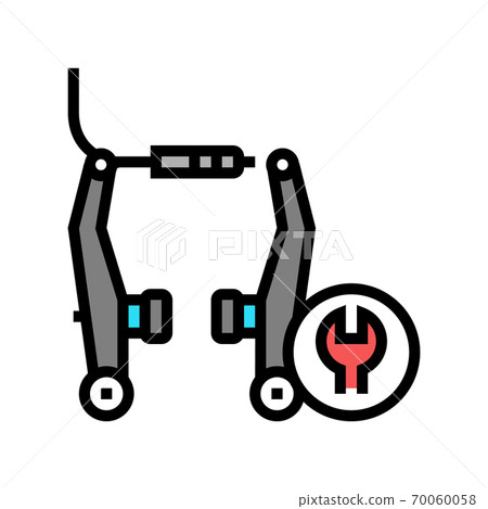 bicycle brake pads cleaning and adjustment color icon vector illustration bicycle brake pads cleaning and adjustment color icon vector illustration 70060058