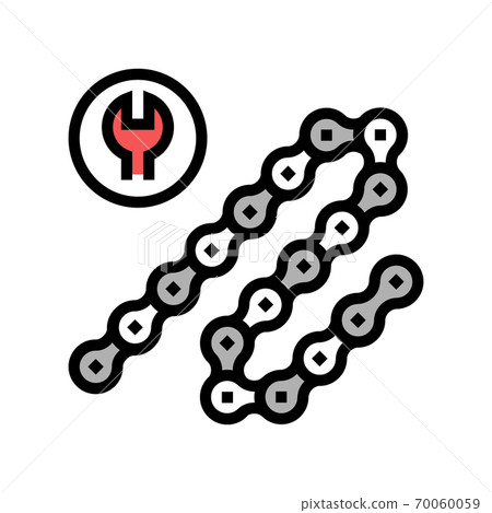 bicycle chane repair and shortening color icon vector illustration 70060059