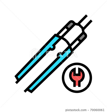 bicycle fork straightening color icon vector illustration bicycle fork straightening color icon vector illustration 70060061