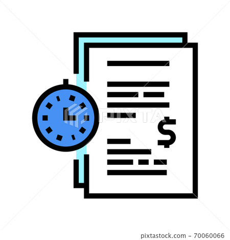 forfeit for time late agreement color icon vector illustration 70060066