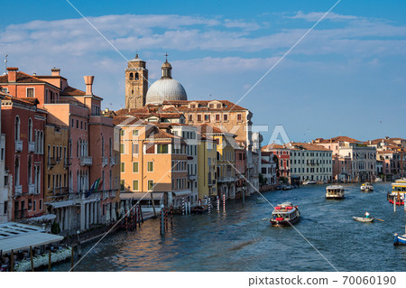Venice Grand canal with gondolas, Italy in summer Venice Grand canal with gondolas, Italy in summer 70060190