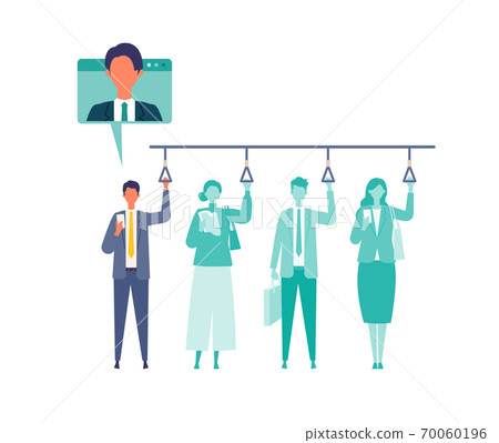 Illustration expressing telework while on the go 70060196