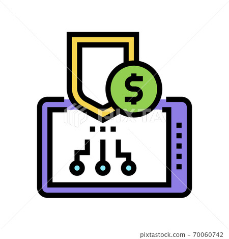online banknig protection color icon vector illustration 70060742