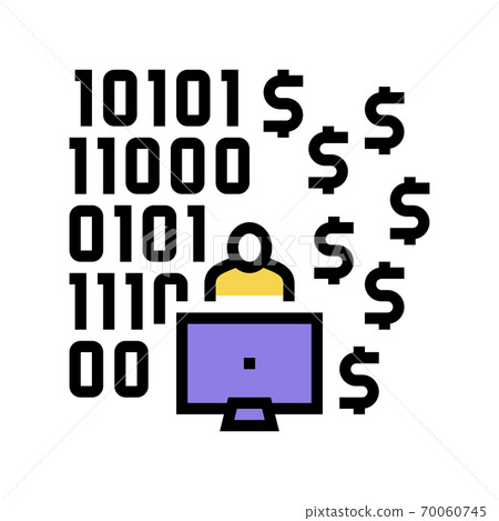 programmer developing financial application color icon vector illustration 70060745