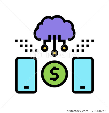 online financial phone application color icon vector illustration online financial phone application color icon vector illustration 70060746