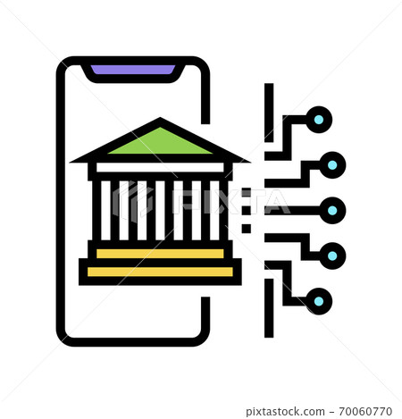online bank color icon vector flat illustration online bank color icon vector flat illustration 70060770