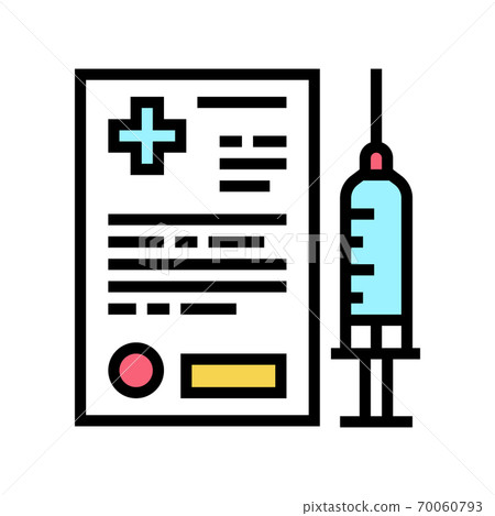 pet vaccination document color icon vector illustration 70060793