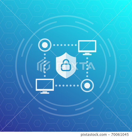 Computer Network Securityvector computer network, cyber security vector icon - Stock Illustration ...