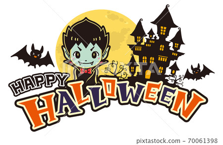 Dracula's cute HAPPY HALLOWEEN logo 70061398