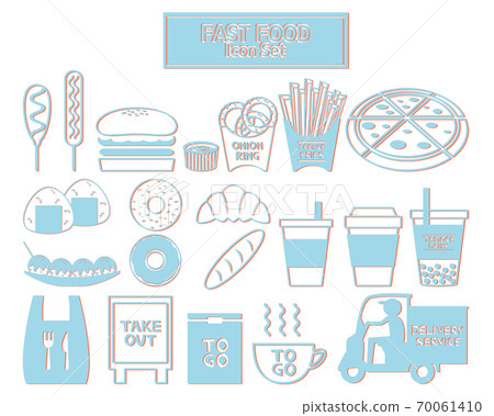 Fast food takeaway vector illustration hamburger potato pizza 70061410