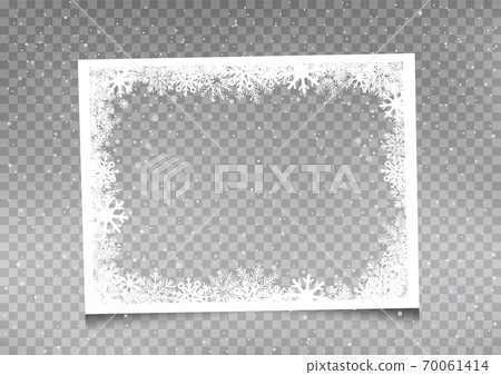 snowy rectangular frame template 70061414