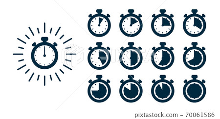 Timer icons set. Vector stopwatch illustration - clocks at different times 70061586