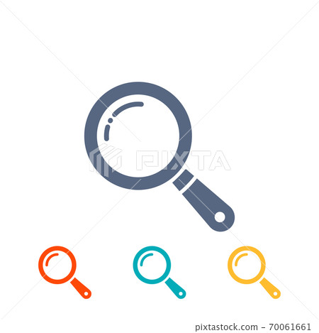 magnifier icons set. flat magnifying glass, search icon, pictograms isolated on white. magnifier icons set. flat magnifying glass, search icon, pictograms isolated on white. 70061661