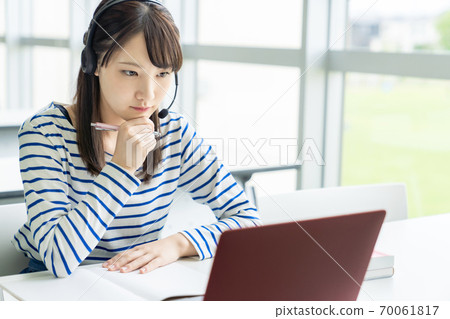 Female online class for video calls 70061817