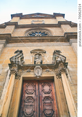 Entrance of Collegiate Church in Bellinzona, Switzerland 70062014