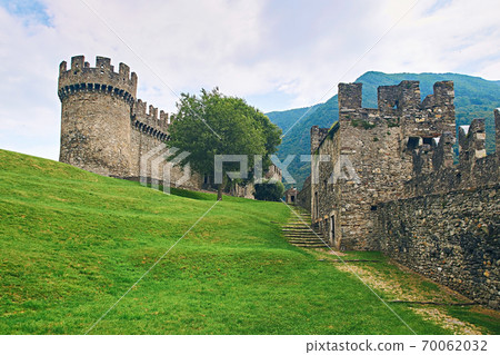 Beautiful medieval Montebello castle in Bellinzona 70062032