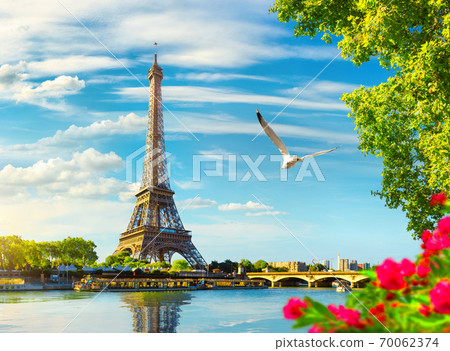Seine in Paris with Eiffel Tower 70062374