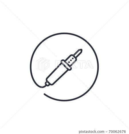 soldering iron vector line icon on white soldering iron vector line icon on white 70062676
