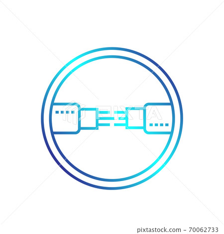 optic fiber cables vector linear logo, icon 70062733