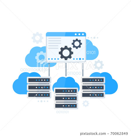Server control panel, hosting software vector 70062849