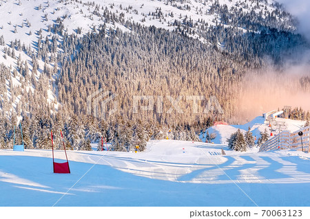 Panorama of slope at ski resort Kopaonik, Serbia Panorama of slope at ski resort Kopaonik, Serbia 70063123
