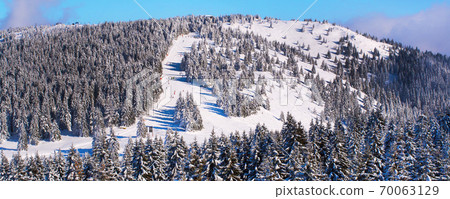 Ski resort, slope banner panorama, Kopaonik, Serbia Ski resort, slope banner panorama, Kopaonik, Serbia 70063129