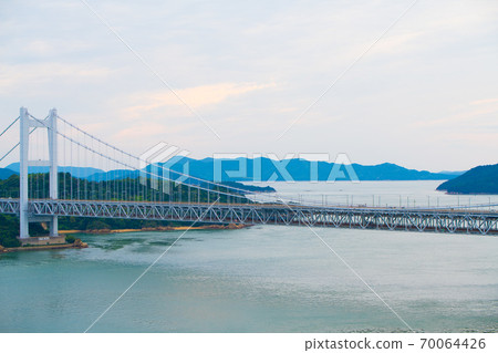 Evening view of Seto Ohashi Bridge, Okayama Prefecture Evening view of Seto Ohashi Bridge, Okayama Prefecture 70064426