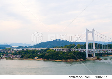 Evening view of Seto Ohashi Bridge, Okayama Prefecture 70064546