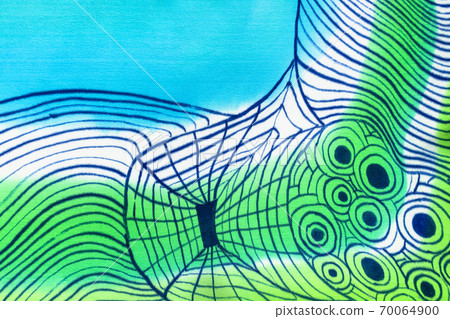 part of blue and green handpainted silk scarf part of blue and green handpainted silk scarf 70064900